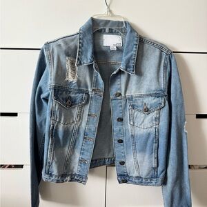 Women’s distressed jean jacket